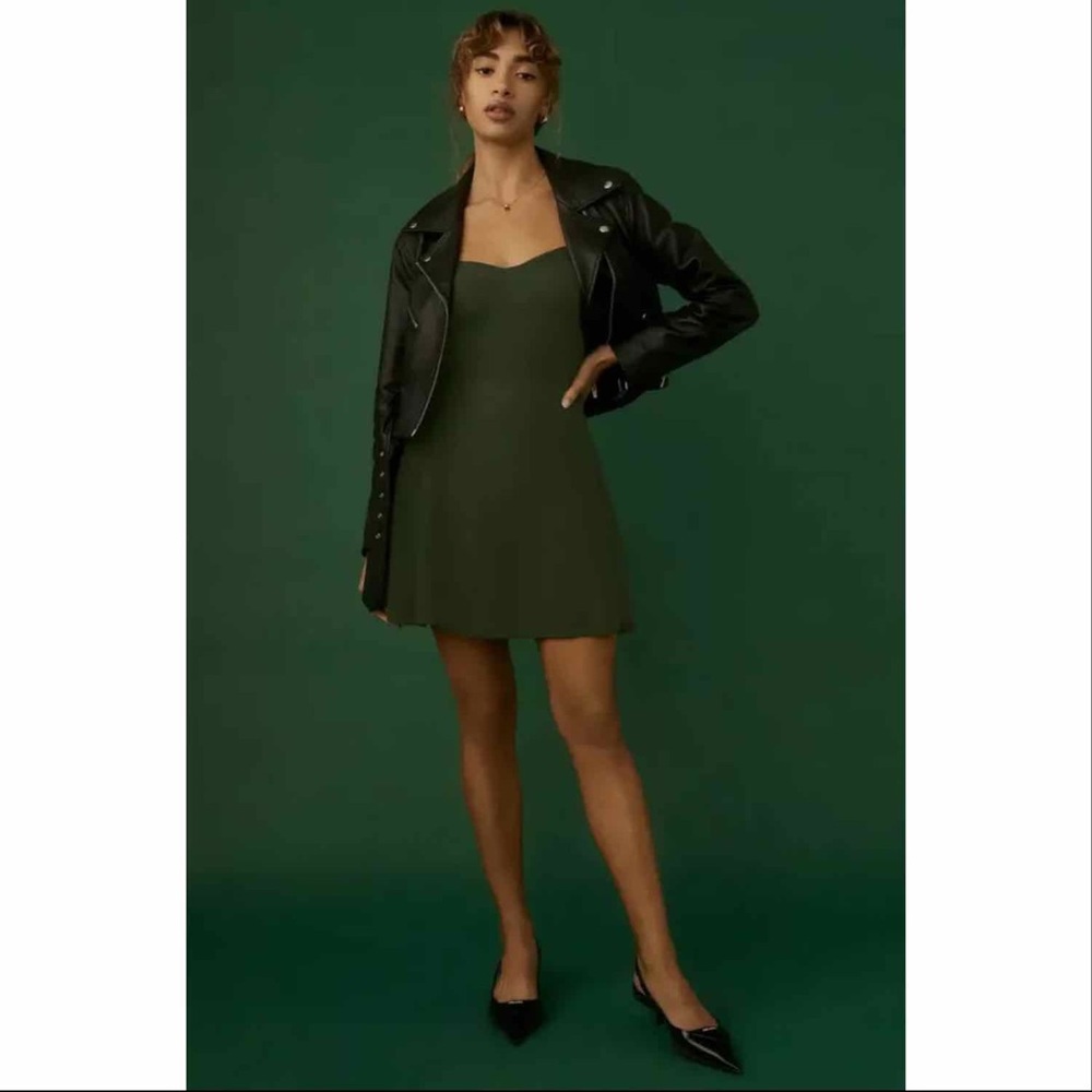 Reformation Olive Green Dress